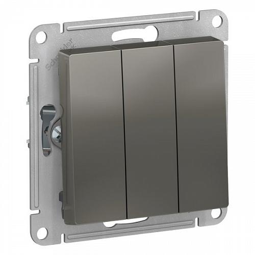 Выключатель AtlasDesign ATN000931 3кл, сталь, механизм Выключатель AtlasDesign ATN000931 3кл, сталь, механизм