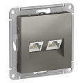 Розетка AtlasDesign ATN000985 RJ45+RJ45 сталь Розетка AtlasDesign ATN000985 RJ45+RJ45 сталь