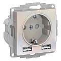 Розетка AtlasDesign ATN000430 USB 5V/2.4A 2*5/1.2A механизм, жемчуг Розетка AtlasDesign ATN000430 USB 5V/2.4A 2*5/1.2A механизм, жемчуг
