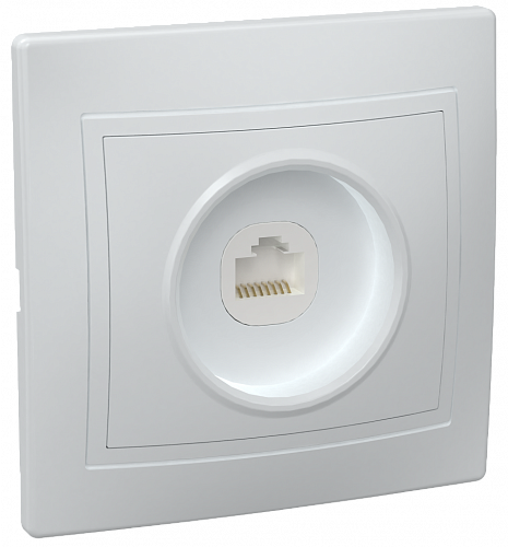 Розетка IEK РК10-КБ КВАРТА 1ая RJ45 белая встр.уст Розетка IEK РК10-КБ КВАРТА 1ая RJ45 белая встр.уст