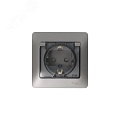 Розетка GLOSSA GSL001248 с/з с крышкой и шторками платина Розетка GLOSSA GSL001248 с/з с крышкой и шторками платина