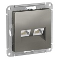 Розетка AtlasDesign ATN000985 RJ45+RJ45 сталь Розетка AtlasDesign ATN000985 RJ45+RJ45 сталь