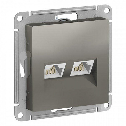 Розетка AtlasDesign ATN000985 RJ45+RJ45 сталь Розетка AtlasDesign ATN000985 RJ45+RJ45 сталь