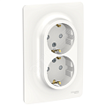 Розетка UNICA NU206718 СУ 2ая c/з шторки, бел. Розетка UNICA NU206718 СУ 2ая c/з шторки, бел.