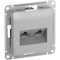 Розетка AtlasDesign ATN000388 RJ45+RJ45, кат.6А алюминий, механизм Розетка AtlasDesign ATN000388 RJ45+RJ45, кат.6А алюминий, механизм