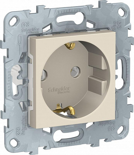 Розетка UNICA NU503744 СУ 1ая c\з шторки бежевый Розетка UNICA NU503744 СУ 1ая c\з шторки бежевый