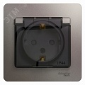 Розетка GLOSSA GSL001248 с/з с крышкой и шторками платина Розетка GLOSSA GSL001248 с/з с крышкой и шторками платина