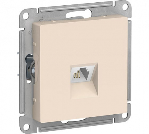 Розетка AtlasDesign ATN000281 RJ11, бежевый, механизм Розетка AtlasDesign ATN000281 RJ11, бежевый, механизм